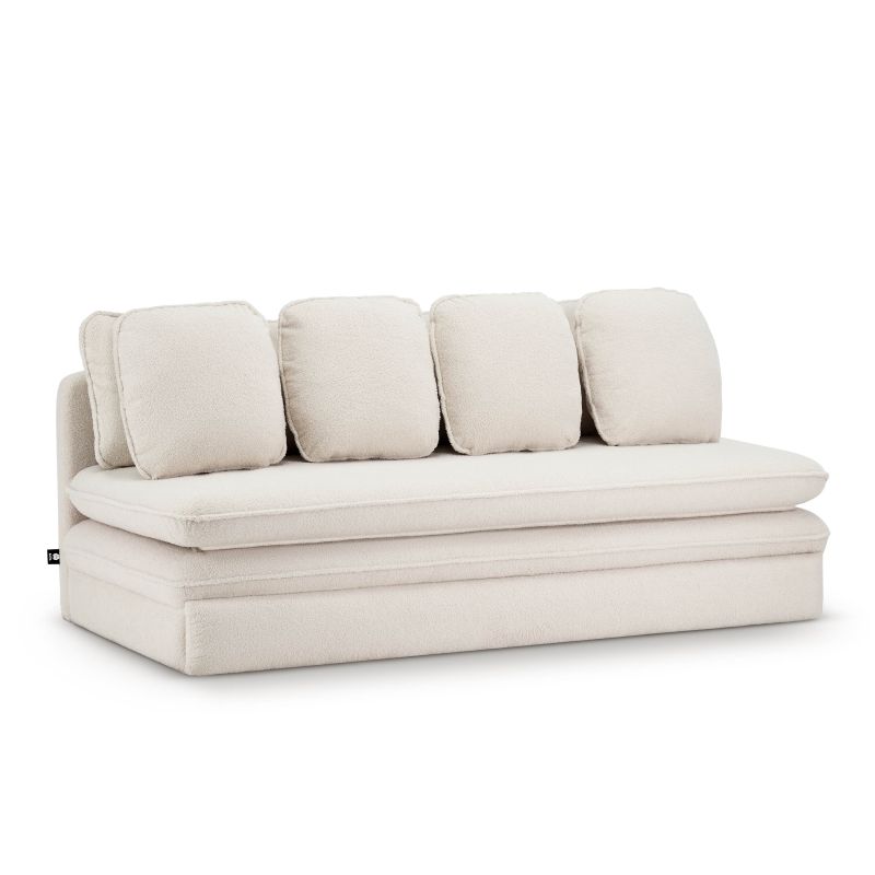 Banquette NOMA tissu bouclette grège 3 places