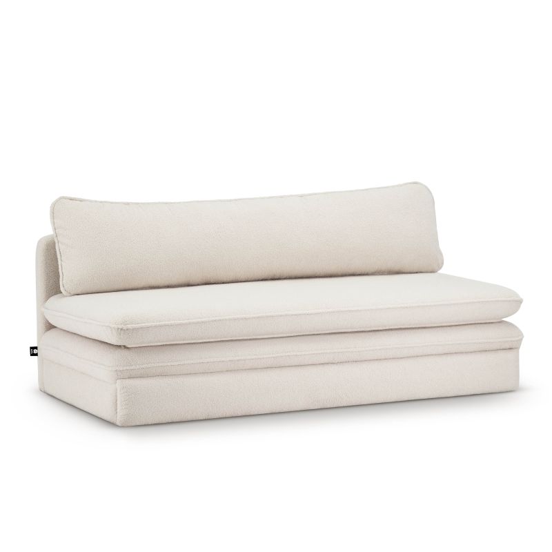 Banquette NOMA tissu bouclette grège 3 places