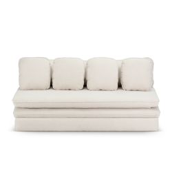 Banquette NOMA tissu bouclette grège 3 places