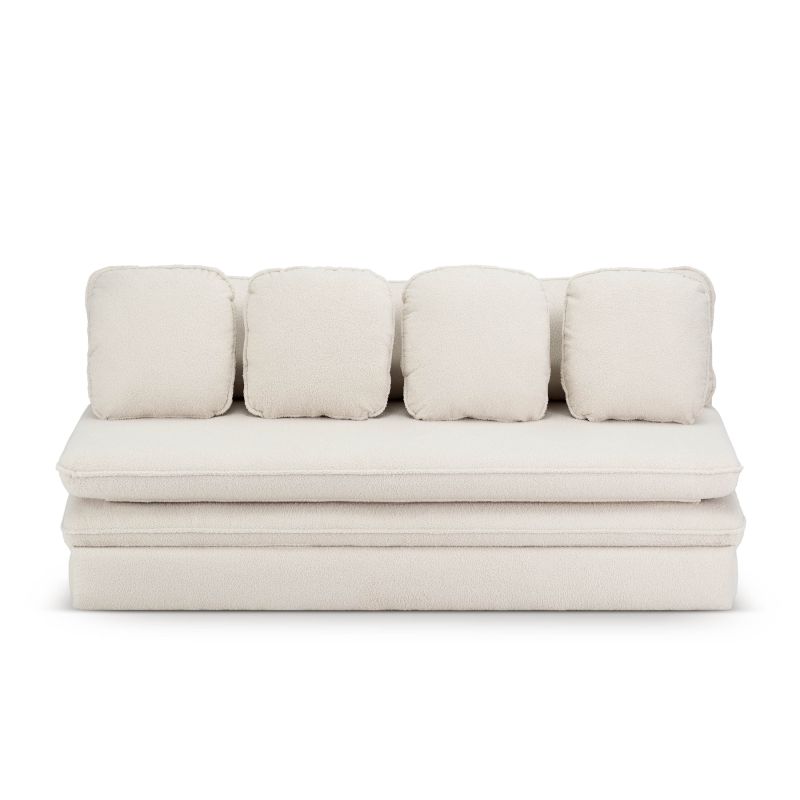 Banquette NOMA tissu bouclette grège 3 places