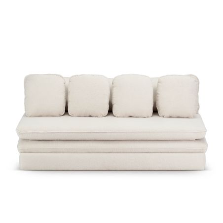 Banquette NOMA tissu bouclette grège 3 places