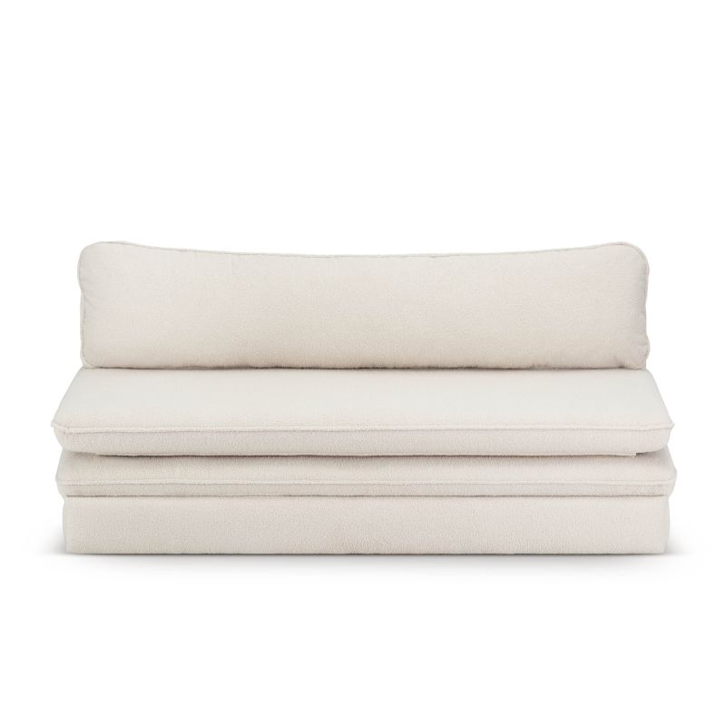 Banquette NOMA tissu bouclette grège 3 places