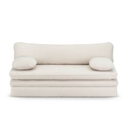 Banquette NOMA tissu bouclette grège 3 places