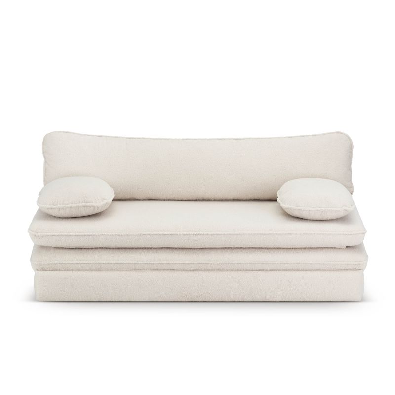Banquette NOMA tissu bouclette grège 3 places