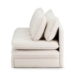 Banquette NOMA tissu bouclette grège 3 places