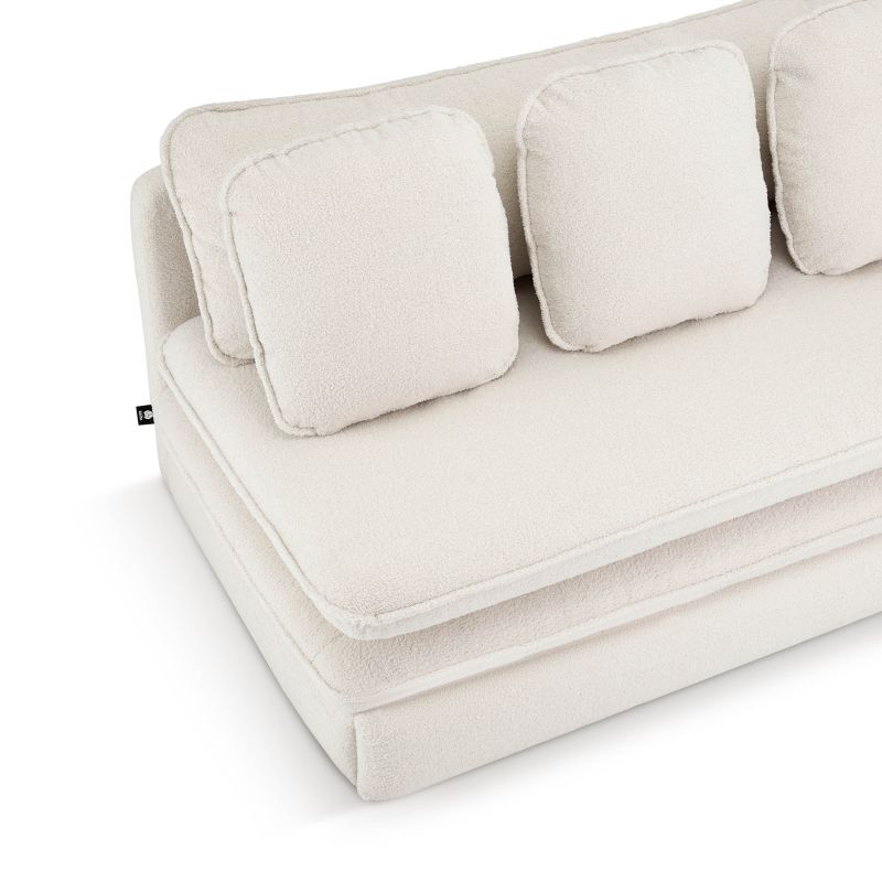 Banquette NOMA tissu bouclette grège 3 places