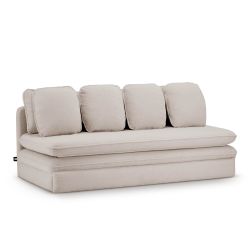 Banquette NOMA tissu bouclette taupe 3 places