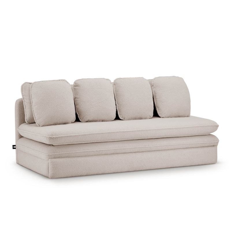 Banquette NOMA tissu bouclette taupe 3 places