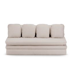 Banquette NOMA tissu bouclette taupe 3 places