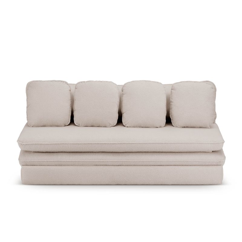 Banquette NOMA tissu bouclette taupe 3 places