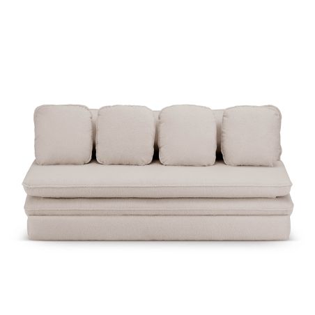 Banquette NOMA tissu bouclette taupe 3 places