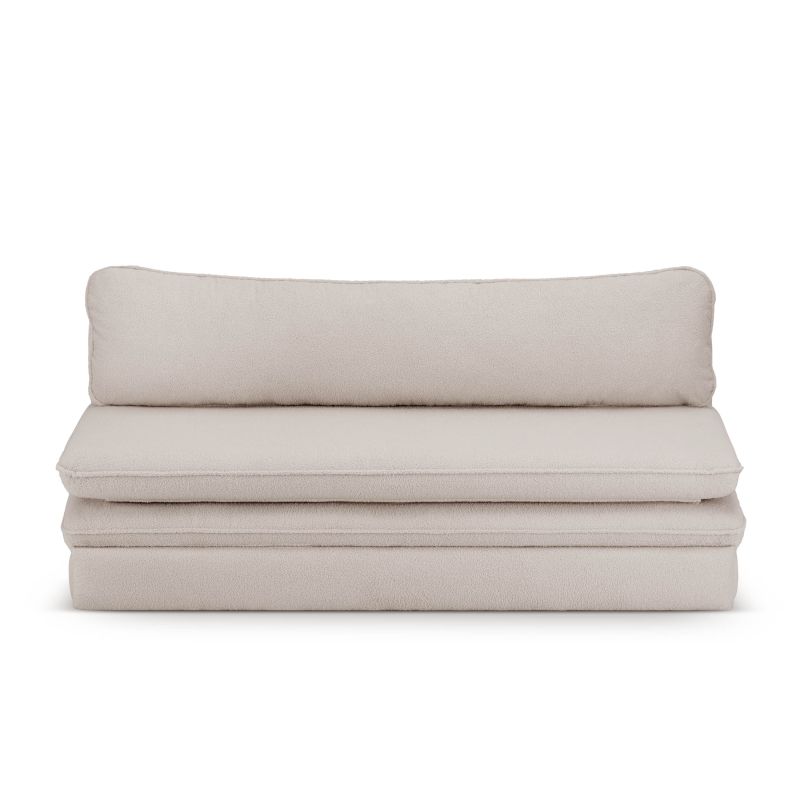 Banquette NOMA tissu bouclette taupe 3 places