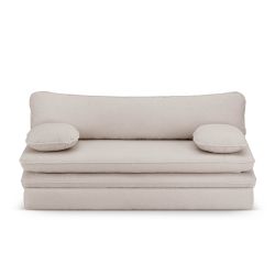 Banquette NOMA tissu bouclette taupe 3 places