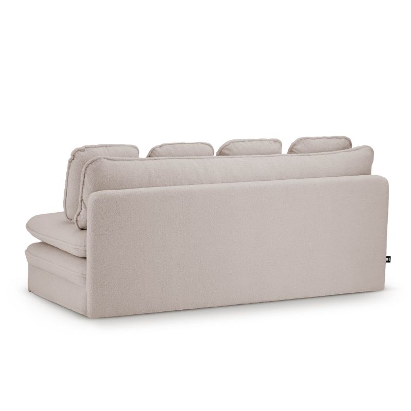 Banquette NOMA tissu bouclette taupe 3 places