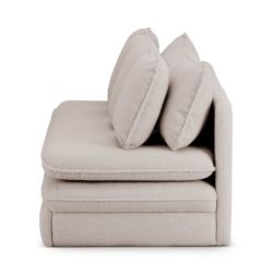 Banquette NOMA tissu bouclette taupe 3 places
