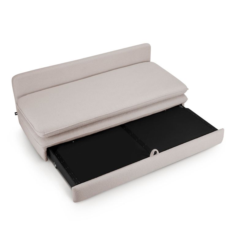 Banquette NOMA tissu bouclette taupe 3 places