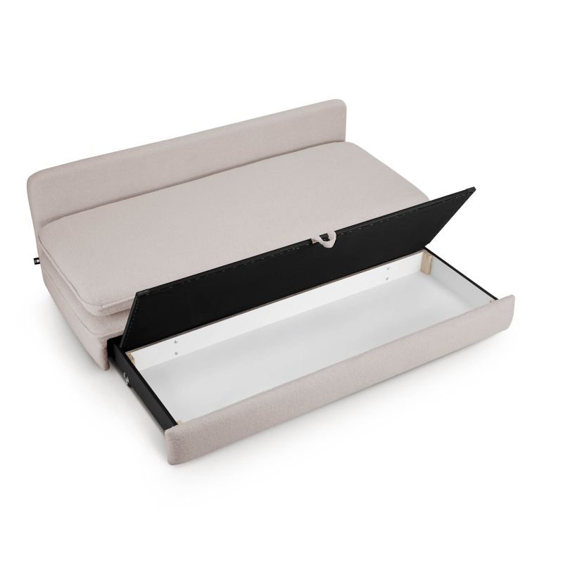 Banquette NOMA tissu bouclette taupe 3 places