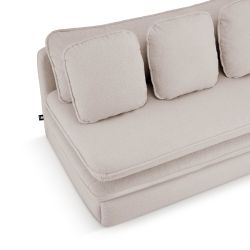 Banquette NOMA tissu bouclette taupe 3 places