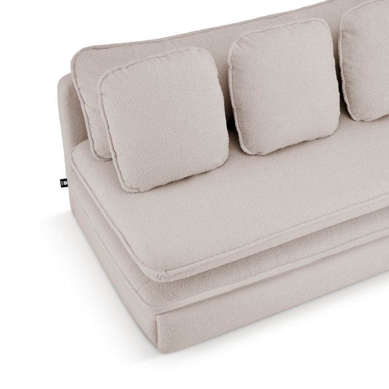 Banquette NOMA tissu bouclette taupe 3 places