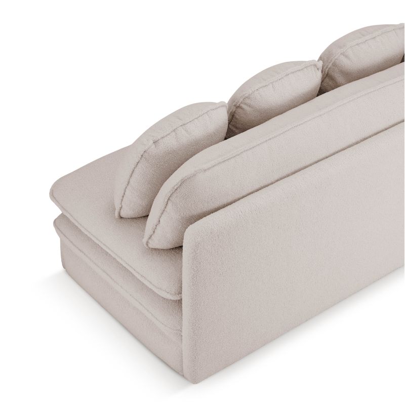 Banquette NOMA tissu bouclette taupe 3 places