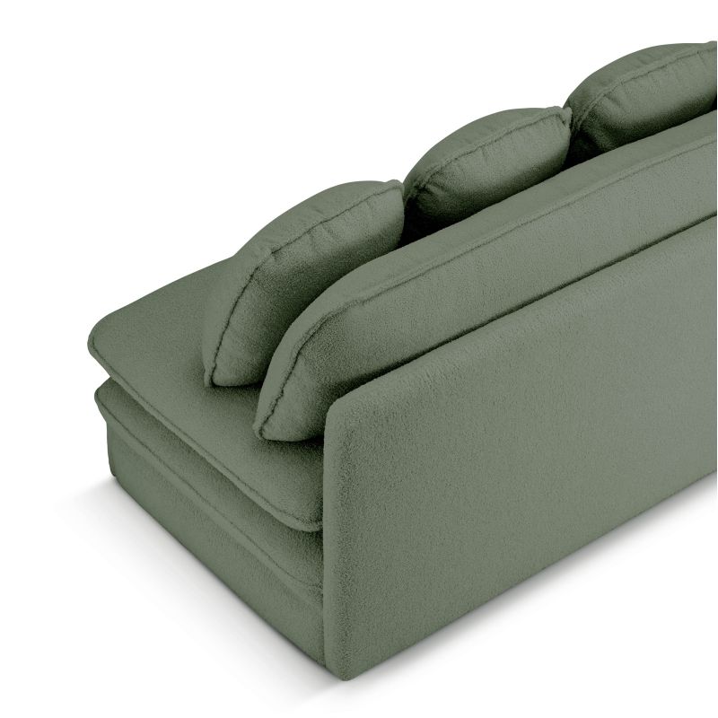 Banquette convertible NOMA 3 places tissu bouclette vert kaki