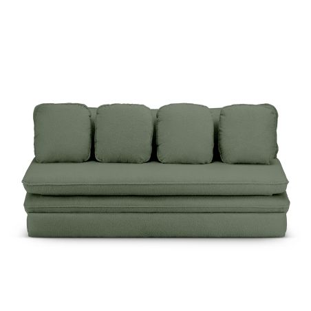 Banquette NOMA tissu bouclette vert kaki 3 places