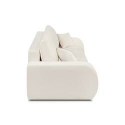 Canapé droit BELEM convertible tissu chenille écru 3 places