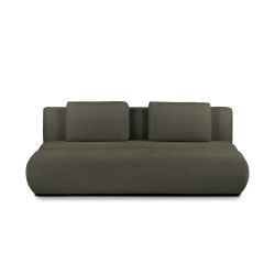 Canapé droit PIO convertible tissu bouclette vert kaki 3 places