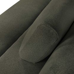 Canapé droit PIO convertible tissu bouclette vert kaki 3 places