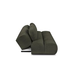 Canapé droit PIO convertible tissu bouclette vert kaki 3 places