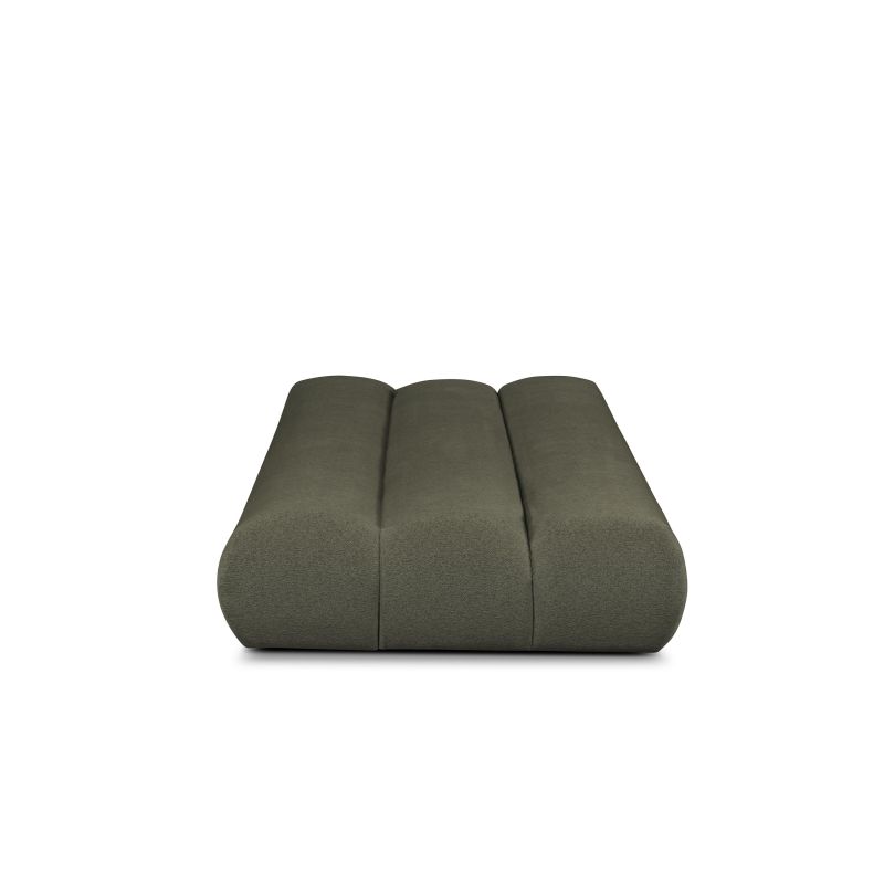 Canapé droit PIO convertible tissu bouclette vert kaki 3 places