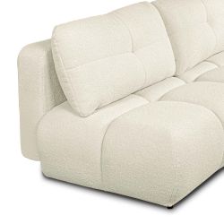Canapé droit TASCA convertible tissu bouclette grège 3 places