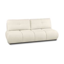Canapé droit TASCA convertible tissu bouclette grège 3 places