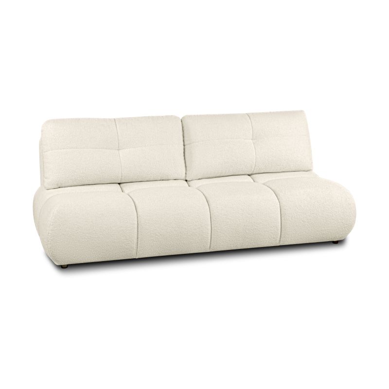 Canapé droit TASCA convertible tissu bouclette grège 3 places