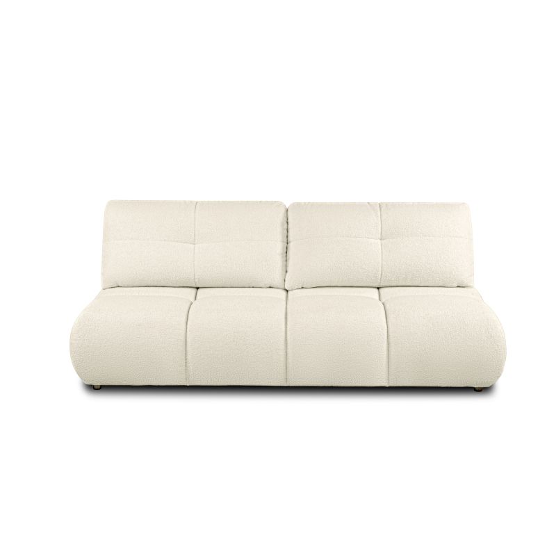 Canapé droit TASCA convertible tissu bouclette grège 3 places