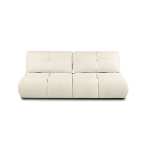 Canapé droit TASCA convertible tissu bouclette grège 3 places