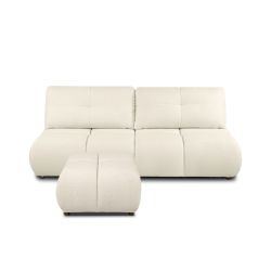 Canapé droit TASCA convertible tissu bouclette grège 3 places