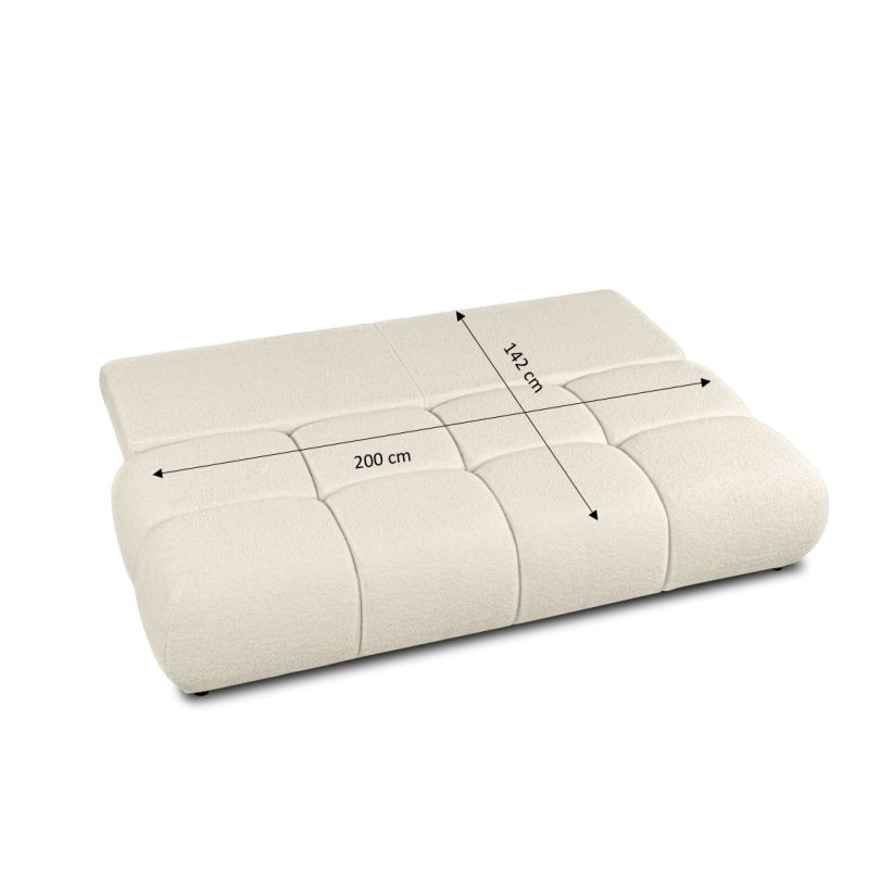 Canapé droit TASCA convertible tissu bouclette grège 3 places