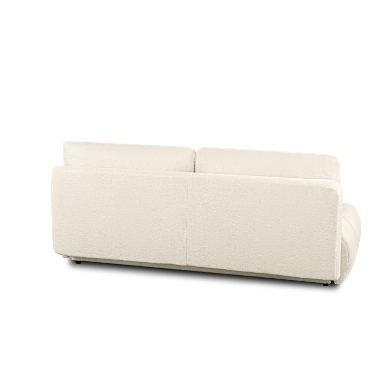 Canapé droit TASCA convertible tissu bouclette grège 3 places
