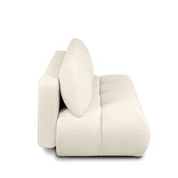 Canapé droit TASCA convertible tissu bouclette grège 3 places