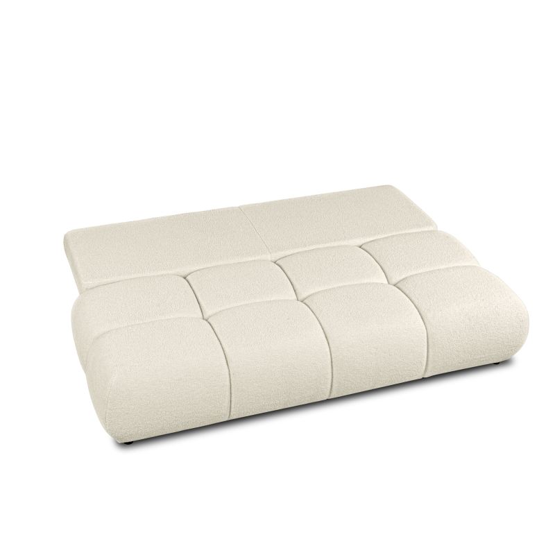 Canapé droit TASCA convertible tissu bouclette grège 3 places