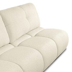 Canapé droit TASCA convertible tissu bouclette grège 3 places