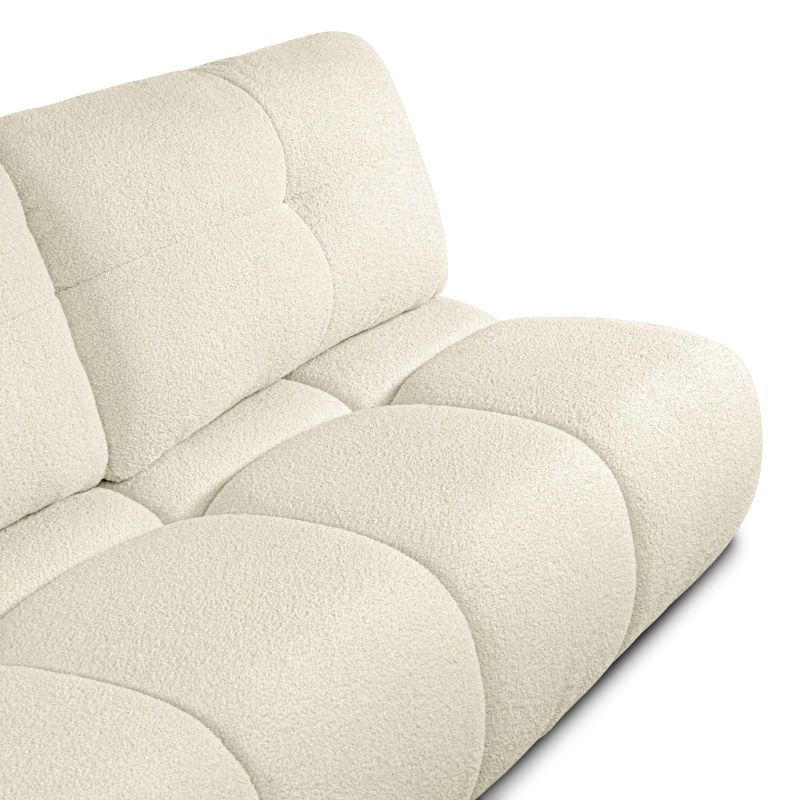Canapé droit TASCA convertible tissu bouclette grège 3 places