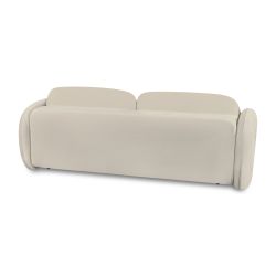Canapé droit CARLOTTA convertible tissu bouclette grège 3 places