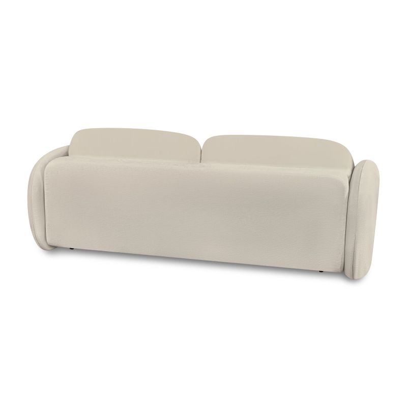 Canapé droit CARLOTTA convertible tissu bouclette grège 3 places