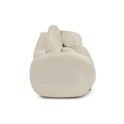 Canapé droit CARLOTTA convertible tissu bouclette grège 3 places