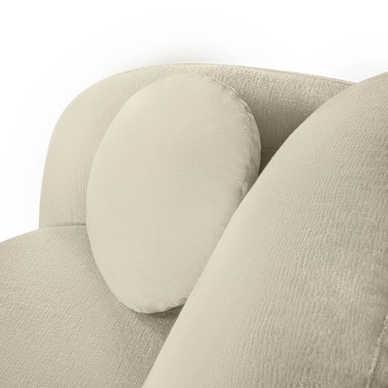 Canapé droit CARLOTTA convertible tissu bouclette grège 3 places