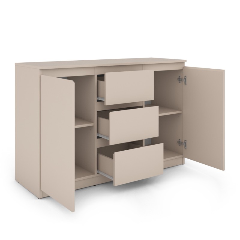 Buffet SNORRI cachemire 2 portes 3 tiroirs