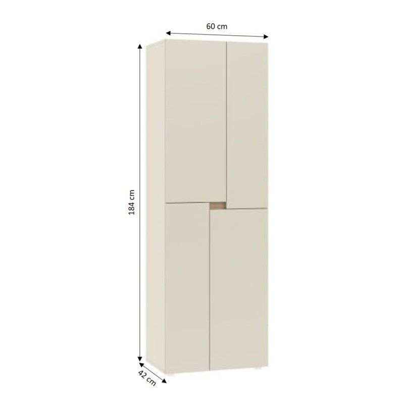 Armoire enfant INGA cachemire 4 portes h184cm