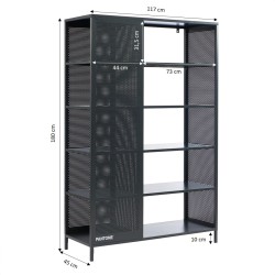 Bibliothèque PANTONE métal gris anthracite h180cm